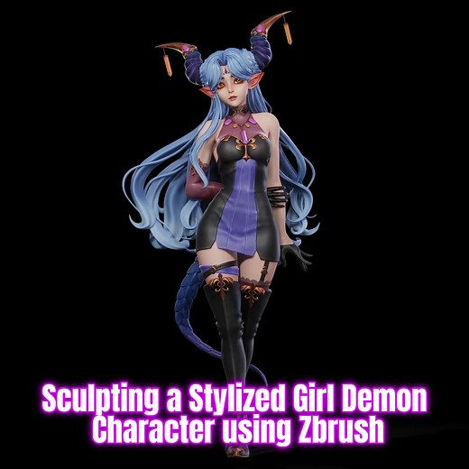 1.4K views | Want to create a killer stylized demon girl in ZBrush? ...