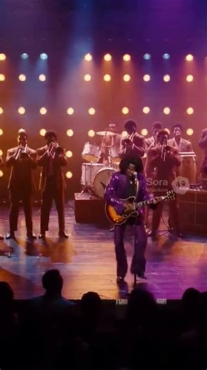 James Brown jamming on the electric guitar