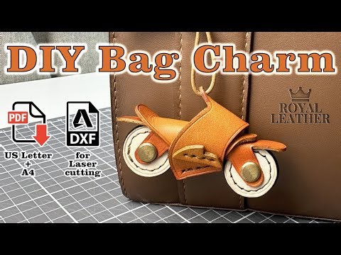 DIY Leather Motorcycle Bag Charm | PDF + DXF Pattern for Handcraft & Laser Cutting