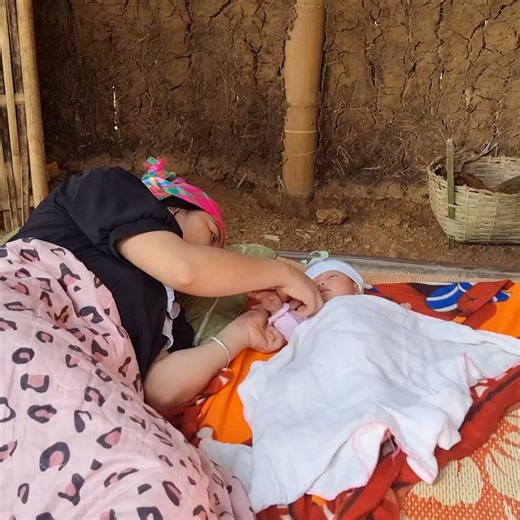 Baby is born, great joy escapes labor pain primitive way of giving birth of anci | Radiant Celestial