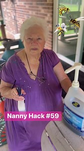 Using Dawn dish soap and water to kill the wasps. Nanny Hack 59. #nanny #nannyhacks #granny #diy #wasps #pestcontrol Velma Turner | Coby Herford