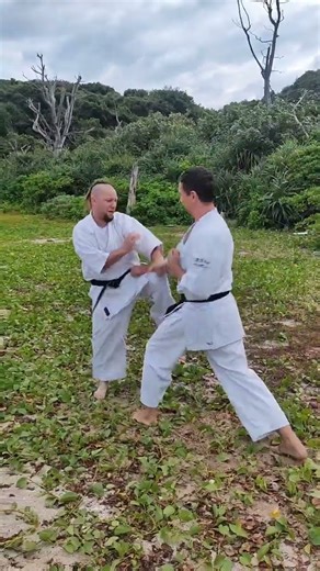 Kumite sparring training Uechi ryu karate / Hamahiga Island (Okinawa)