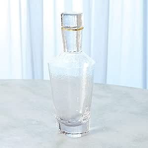 Global Views ~Hammered Decanter-Clear W/Gold Rim