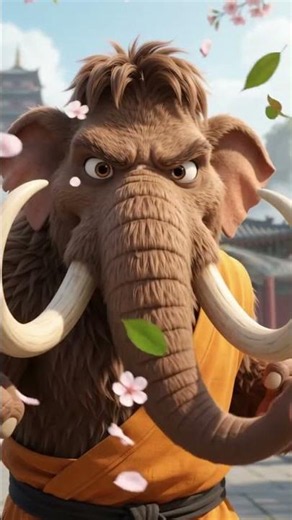 Kung Fu Mammoth x Kung Fu cuvieronies cartoon x Kung Fu mastodon cartoon x