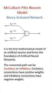 McCulloch-Pitts Neuron Model Explained | Introduction to Artificial Neural Networks (ANN) #neuron