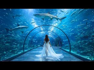 DUBAI AQUARIUM Walking Tour 4K 🐠 Underwater Zoo & Tunnel Experience | Dubai Mall