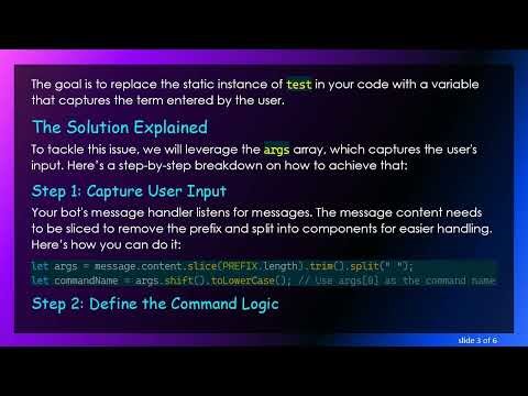 How to Store a User's Message as a Variable in Your Discord Bot
