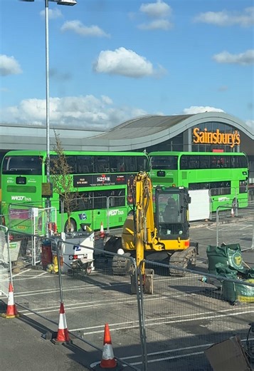 A lot goes into making sure buses are working and services are serving. When a diversion, road block, road closure or maintenance is carried out huge amounts of effort are put into planning and execution to ensure services can still run best as possible. This is a great example with Sainsbury’s car park in Portishead with works to their car park largely disrupting normal flow of traffic and bus services. #busdriver #bus #busesoftiktok #bustiktok #bristol