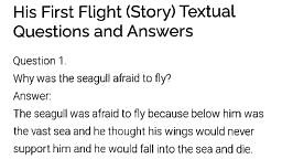 His First Flight.pdf - science - Notes - Teachmint