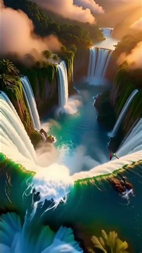 Exotic view of #waterfall, #shorts #wallpaper #thecityoflostheaven #aesthetic