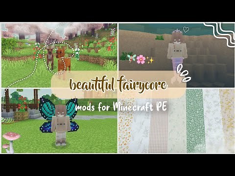 beautiful Fairycore mods for Minecraft PE🍄| elytra variants, mushroom hat, and butterfly✨