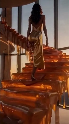 The Most Satisfying Caramel Staircase Ever.... You Walk on It? 🍯✨”