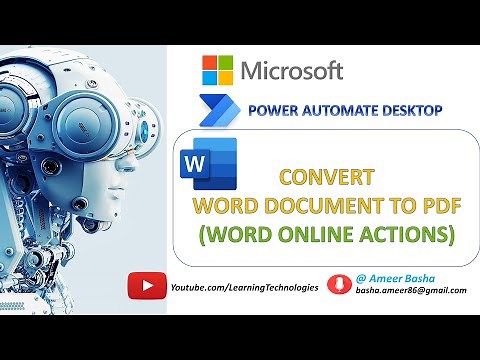 Power Automate Desktop || Convert Word Document to PDF Action(Microsoft Word Online actions)