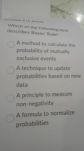 Which of the following best describes Bayes' Rule?A method to ... | Filo