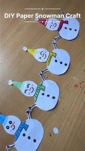 DIY Paper Snowman craft #snow #snowman #christmas #papercraft #decoration #easycraft #craftideas#diy