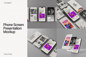 Phone Screen Presentation Mockup, an iPhone Mockup by Tokobeta