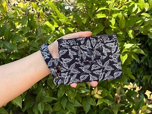 Black Butterfly Coin Purse: Handmade Zipper Pouch With Detachable Key Fob - Etsy