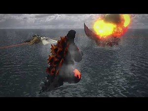 GODZILLA ps4 online battle: Burning Godzilla vs Mecha King Ghidorah vs Destoroyah