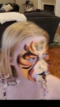 Sometimes you’re just feeling serpentine!! Snake, reptile, orange face paint