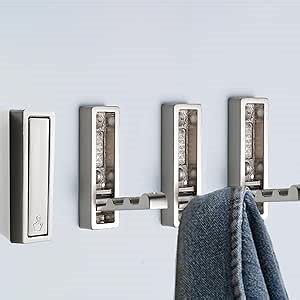 Foldable Coat Hooks 4 Pack,Heavy Duty Wall Hooks for Hanging Coats Towels Backpacks Bags Brushed Nickel Towel Hooks for a Functional Home (Brushed Nickel, 4)