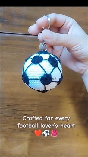 Crochet Football Keychain #crochet #crochetcommunity #keychain #football #handmade #viral #trending