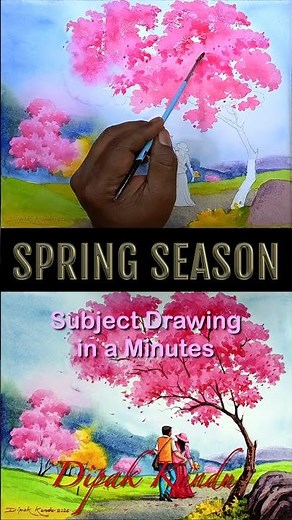 5 MINUTES to MASTER Spring Season Drawing #art #drawing #shorts #viral #painting