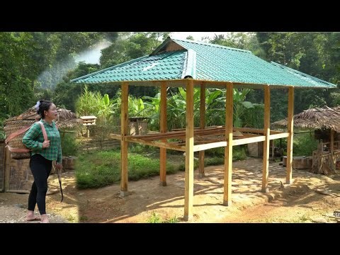 Single Woman Builds Her Own Wooden House - Vietnamese Country Life