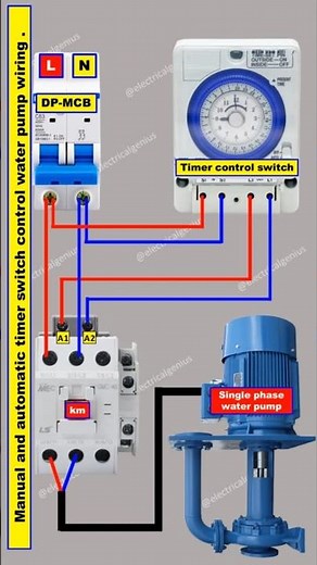 Auto & Manual Water Pump Timer Connection Guide | water pump control wiring