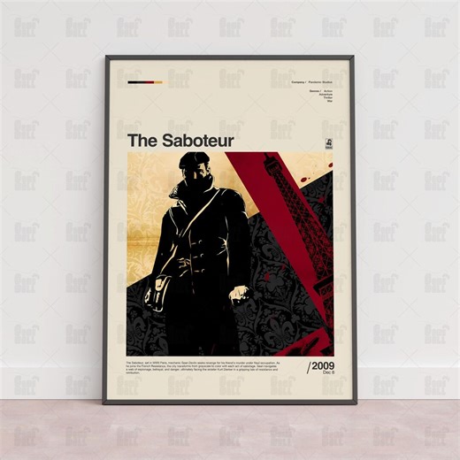 The Saboteur Poster, Gaming Room Poster, Gaming Wall Poster, Gaming Print Poster,game Gift,video Games Poster,gaming - Etsy