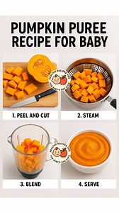 15K views · 55 reactions | How To Make Pumpkin Puree For First Solid Food For 4+Month's Old Baby. #development #trend #HealthyBaby #firstfoods #babyfood #feeding #viral #nutrition | Healthy Recipes Tips For Baby's And Kid's. | Facebook