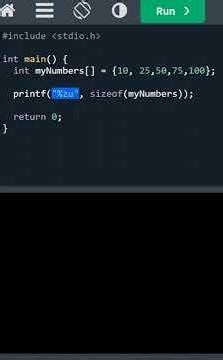 C Language में Array Size कैसे निकाले? 🔥 | sizeof Operator Explained #shorts