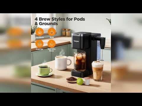 Review: Single Serve Coffee Maker with Built-in Detachable Milk Frother, Iced and Hot Coffee M...
