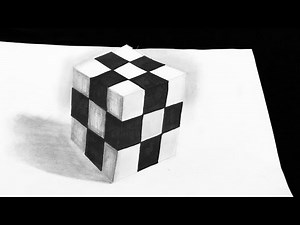 3d drawing // HOW TO DRAW EASY 3D CUBE //3d TRICK art