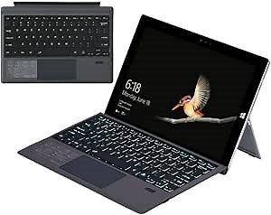 Bluetooth Keyboard for Microsoft Surface Pro 7/ Pro 7 Plus/Pro 6/ Pro 5/ Pro 4 12.3"/Pro 3, 7 Colors Backlit Slim Detachable,Wireless Touch Trackpad Thin Keyboard