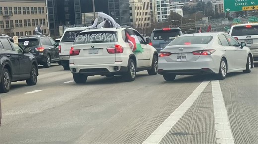 15K views · 218 reactions | Traffic Update: I-405 South open again after a protest closed the highway for several hours in Portland: https://bit.ly/49L7BKm | FOX 12 Oregon | Facebook