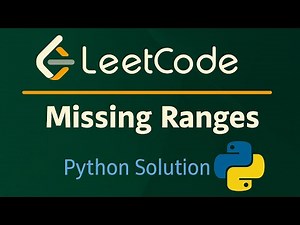 Leetcode 163 Missing Ranges Python Solution #leetcode #dataengineering #python