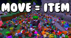 Minecraft but every time you move, items spawn Minecraft Data Pack