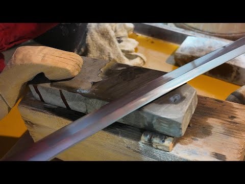 【4K】Japanese sword sharpening process "UCHIGUMORI JITO"