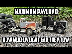 TAMIYA RC SEMI TRUCK WEIGHT PULLING UPHILL BLOWING MOTORS | HOW MUCH CAN THEY HAUL TOY Truck Battle