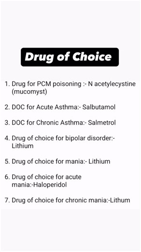 Indian Pharmacy on Instagram: "Drug of choice #drugofchoice 👉𝑭𝒐𝒍𝒍𝒐𝒘 @indian_pharmacy . FOLLOW @indian_pharmacy for more.!! PHARMA || MBBS || NEET PG || FMGE || NEXT || INICET Dm for credit/removal . ⚠️Disclaimer: NO COPYRIGHT INFRINGEMENT INTENDED! We don’t own visuals or audio in content. The Credits give to the respective owners. This video will not be used for any Profit (Monetization or Promotion) It’s just for Educational purposes. Kindly DM or Mail us for Credits/Removal. Thanks :)