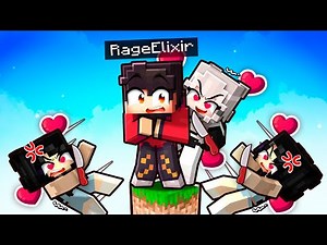 Trapped on ONE BLOCK with My CRAZY FAN GIRLS in Minecraft!