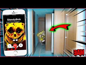 (SLENDYBOB CHASES SPONGEBOB TO MY HOUSE) FACETIME SLENDYBOB GONE CRAZY (GARY CAN SPEAK??)
