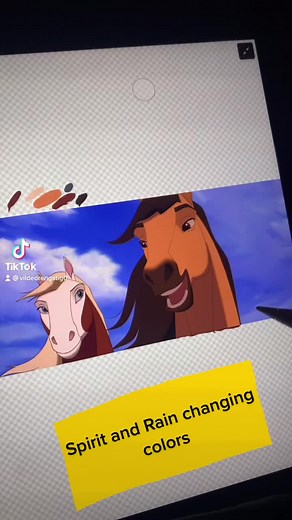 Redrawing Spirit and Rain from Spirit Stallion of the Cimarron