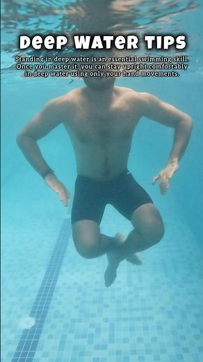 Standing in Deep Water Using Only Hands 🏊🏻 #swimming #swimmingtips #deepwater #tips