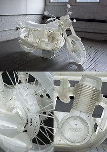 Artist Uses Open Source 3D Printers to Build a Ghostly Honda CB500 Motorcycle