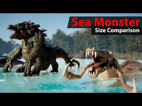 Biggest Sea Monsters size comparison in Cinema and Gaming History |