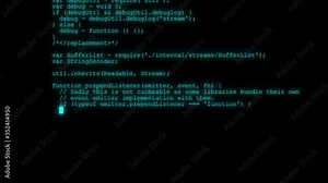 Hacker code running down a computer screen terminal Stock Video