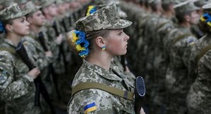 Bird's eye view of Independence Day parade rehearsal