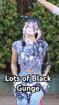 Hot Girl gets Pied and gets covered in Black gunge and Feathers!!🪶⚫️🥧🥧