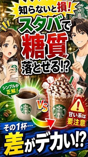 【スタバ攻略】ダイエットの強い味方？😱 カスタム次第でもっとヘルシーになる「スターバックスで糖質を抑える10の方法」